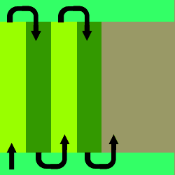 Standard lawn mowing track for striped lawns