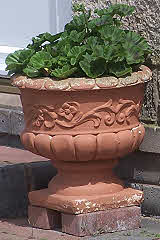 Decorated Clay Urn - Italian style